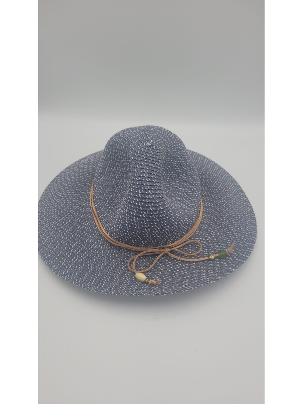 Sunday Afternoons Women’s Medium Wide Brim Sun Hat Blue Tan UPF Outdoor Beach